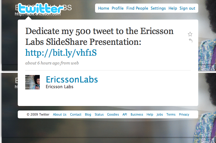 @EricssonLabs Tweet #500 - Slide 5 was when I closed the window.